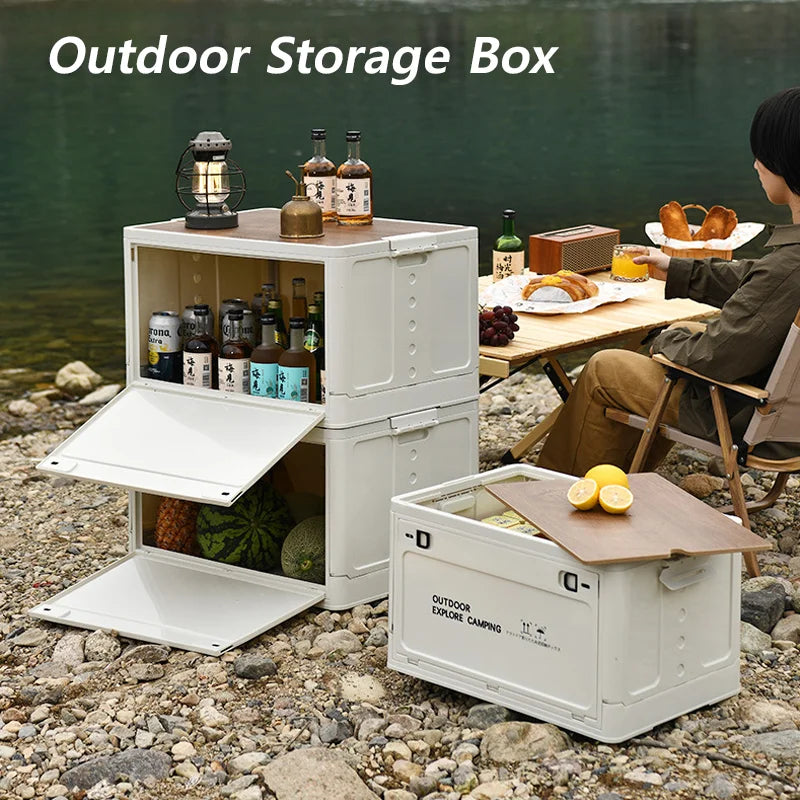 Protable Folding Storage Box Car Storage Food Box Outdoor Travel Storage Bag Camping Equipment Tableware Storage