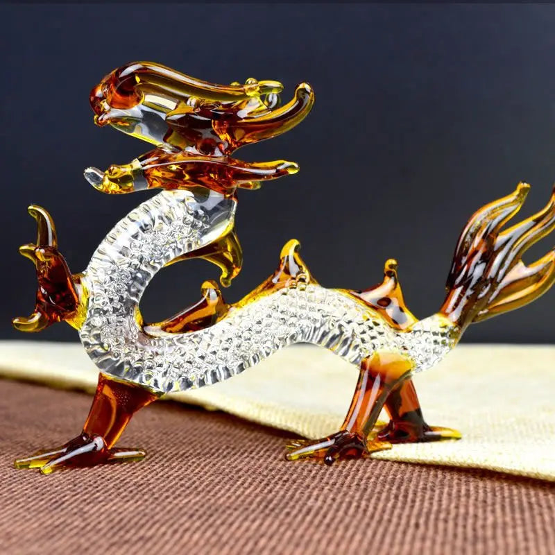 Dancing Dragon Crystal Figurine