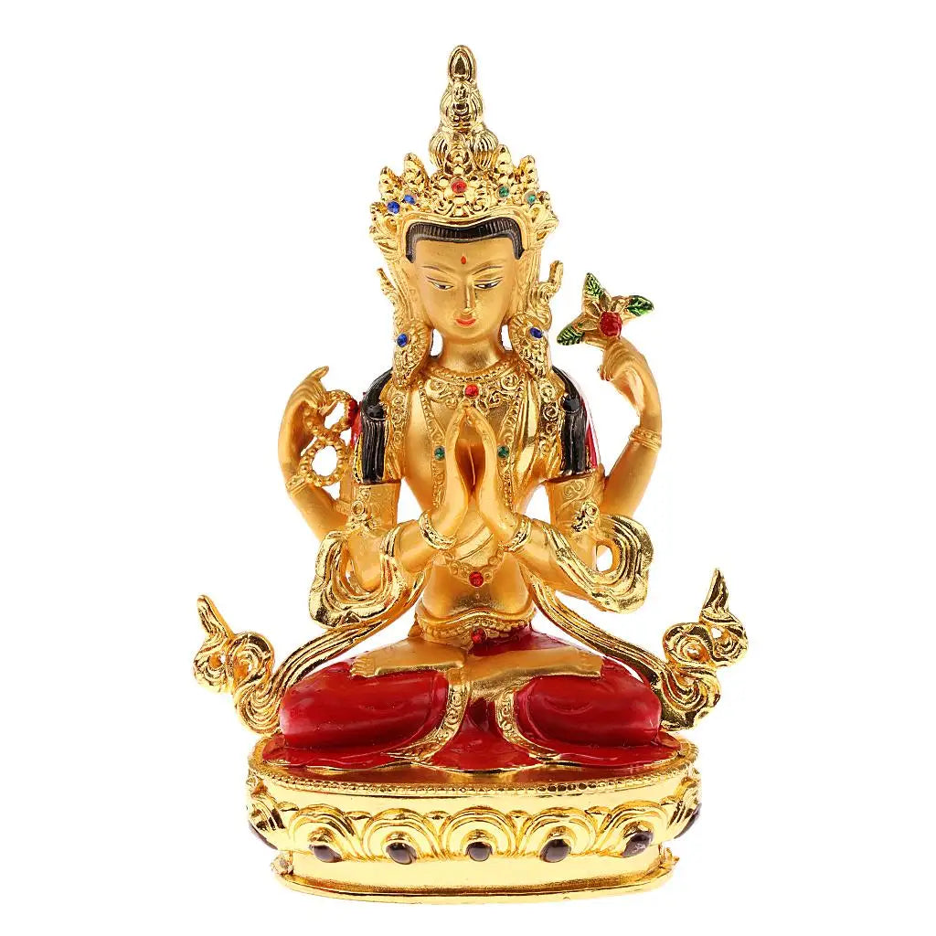 Tibetan Golden Avalokitesvara Statue