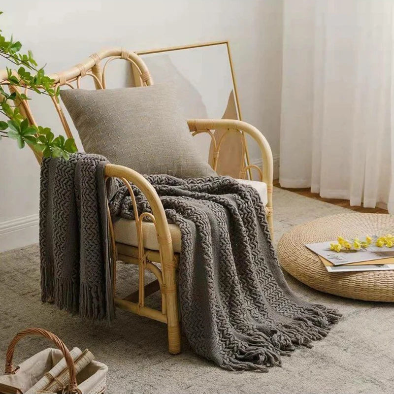 Sofa Throw Blanket with Tassel Nap