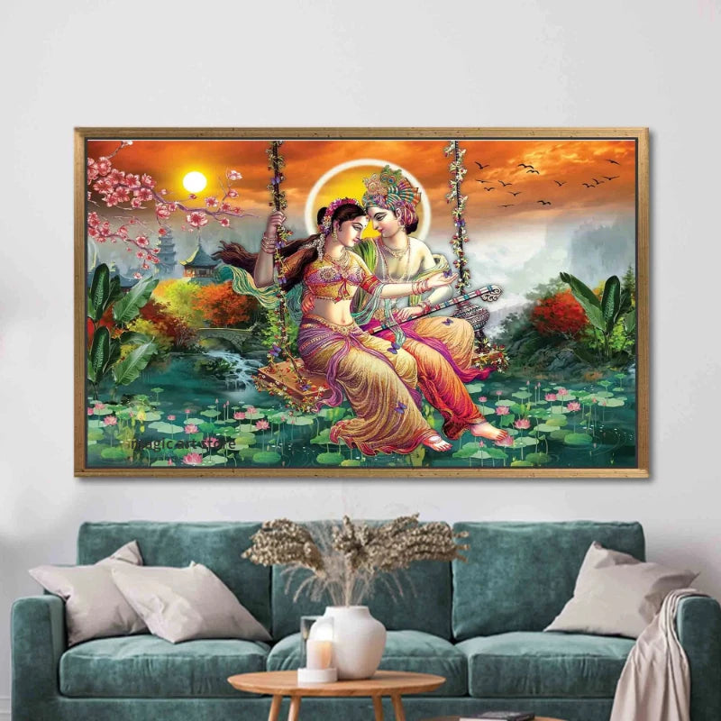 Gorgeous Radha Krishna Canvas Painting for Living Room