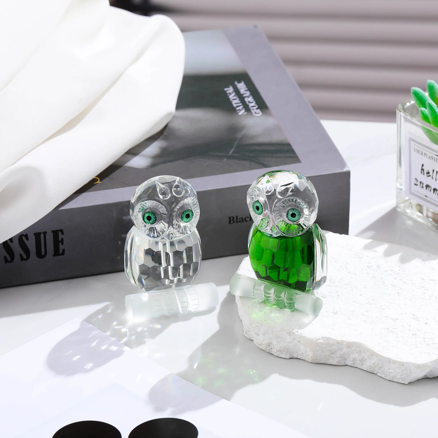 Crystal Mini Owl Figurine Paperweights