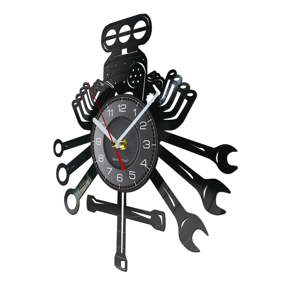 Mechanic Tools Laser Cut Wall Clock