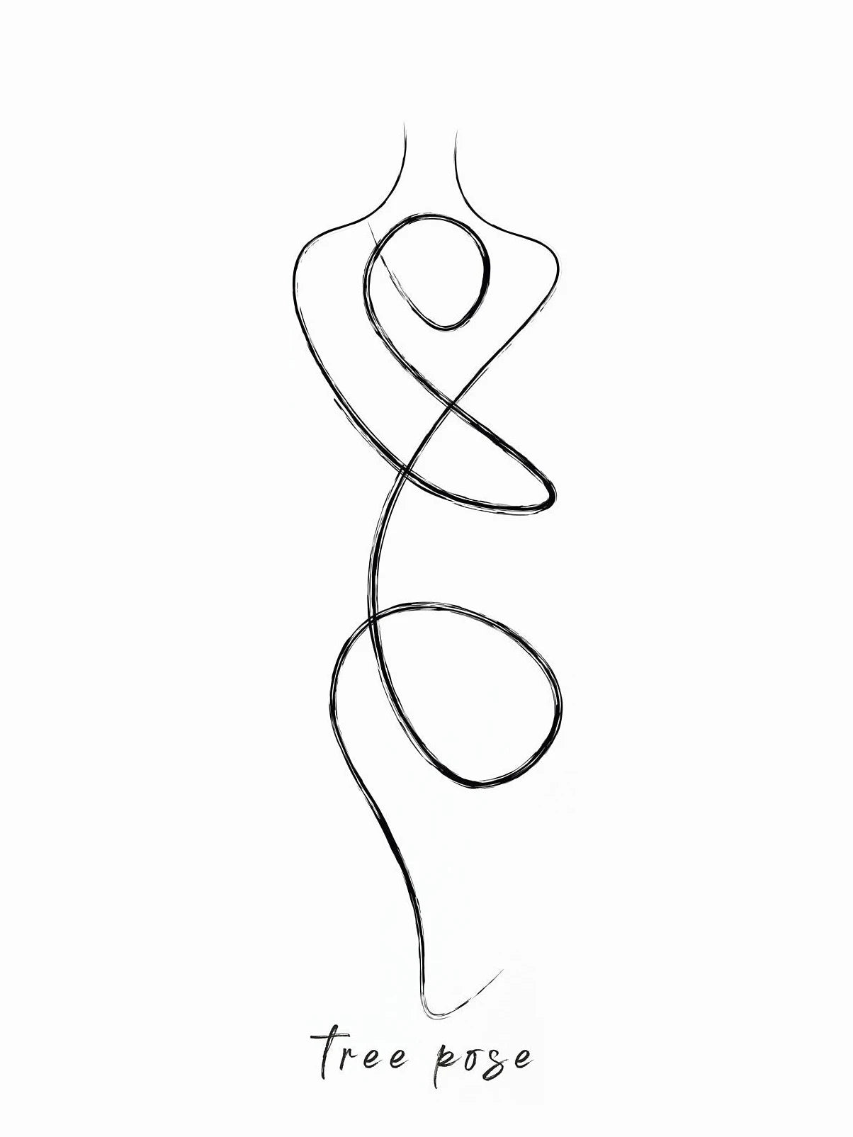 Yoga Pose Line Art Canvas – Minimalist Meditation Wall Decor