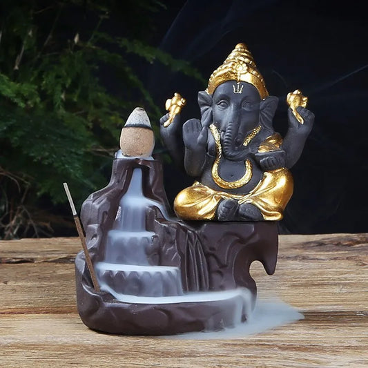 Clay-Style Ganesha Loban/Agarbatti Holder and Figurine