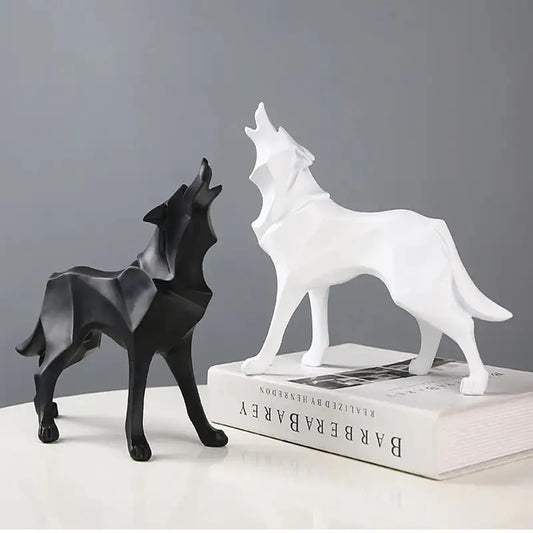 Abstract Wolf Statue Resin Sculpture