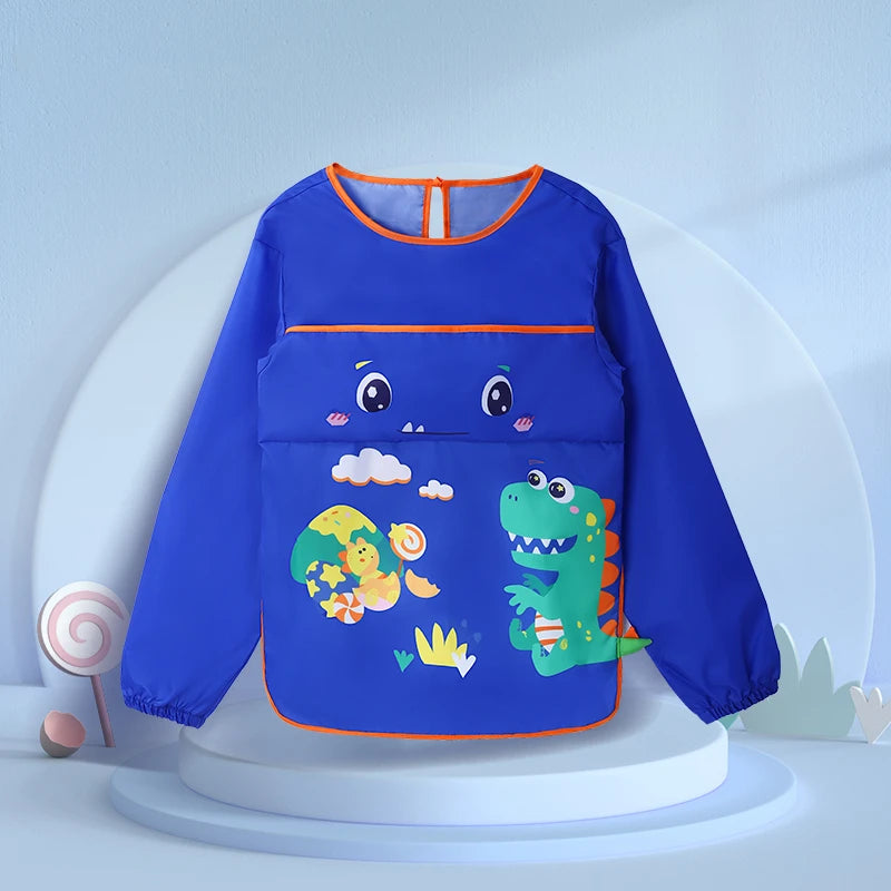 Cartoon-Style Long Sleeved Children's Apron