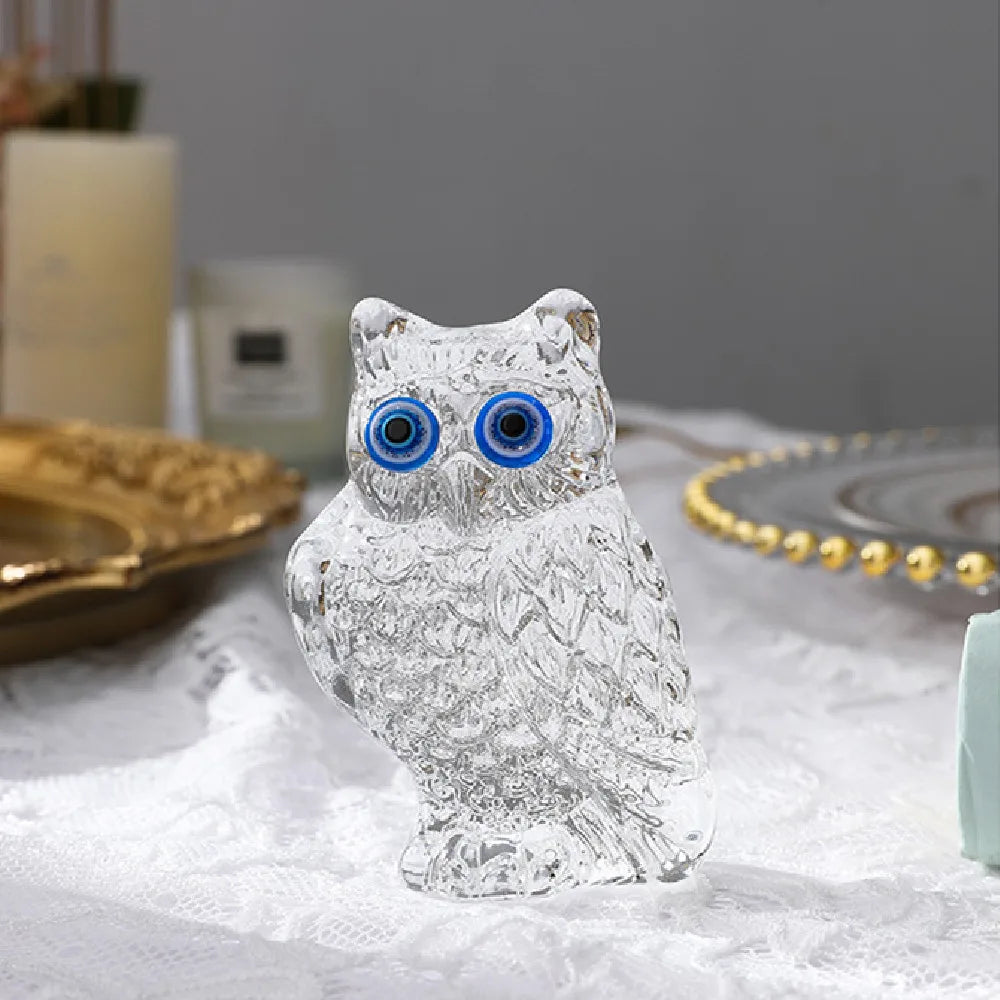 Super Cute Crystal Owl with Blue Eyes