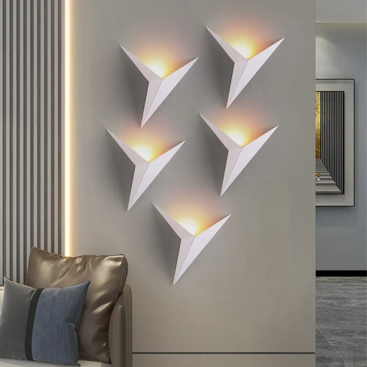 Modern and Minimalistic Nordic-Style Triangle Shaped LED Wall Lamps