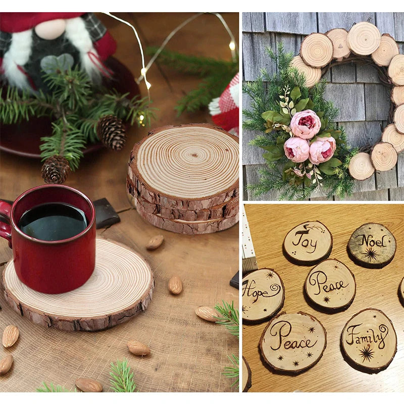 Natural Round Wooden Slice Cup Mat