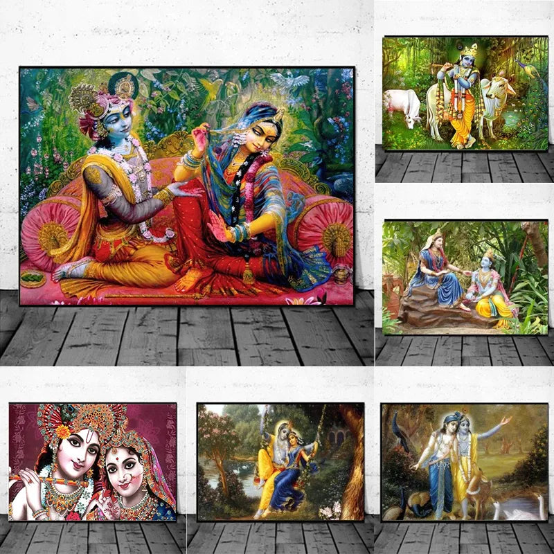 Radha and Krishna Canvas Paintings