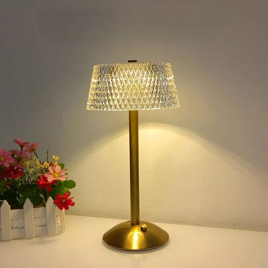 LED Cordless Table Lamp in Golden Finish for Bedroom
