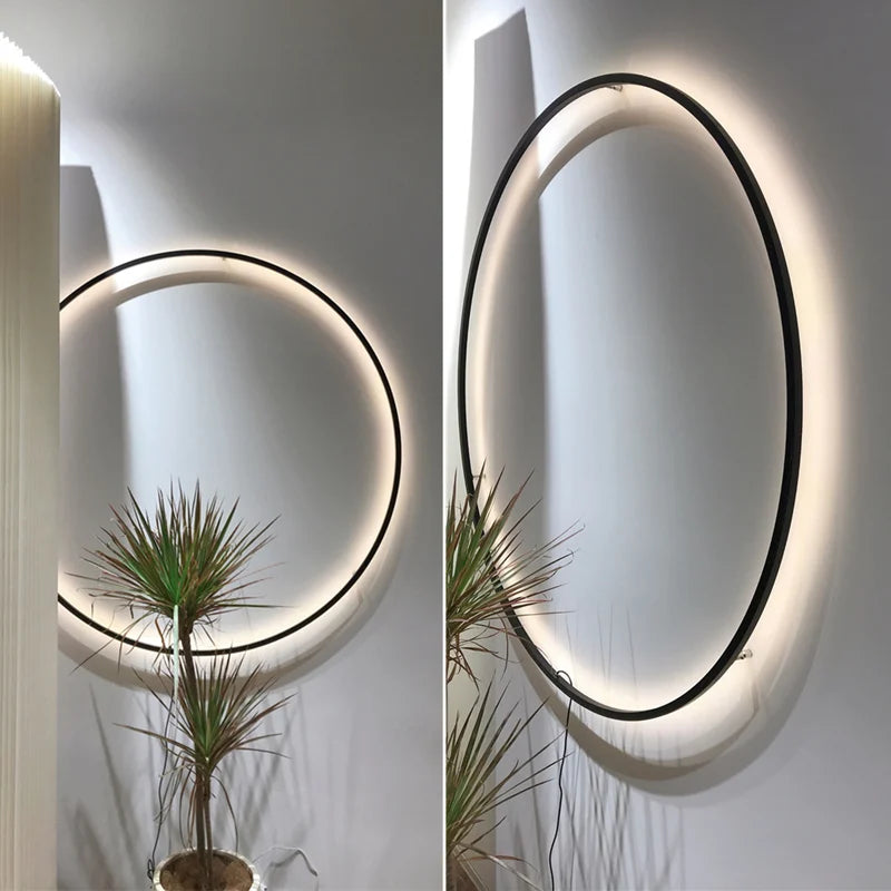 Round Ring With USB Plug Wall Sconce