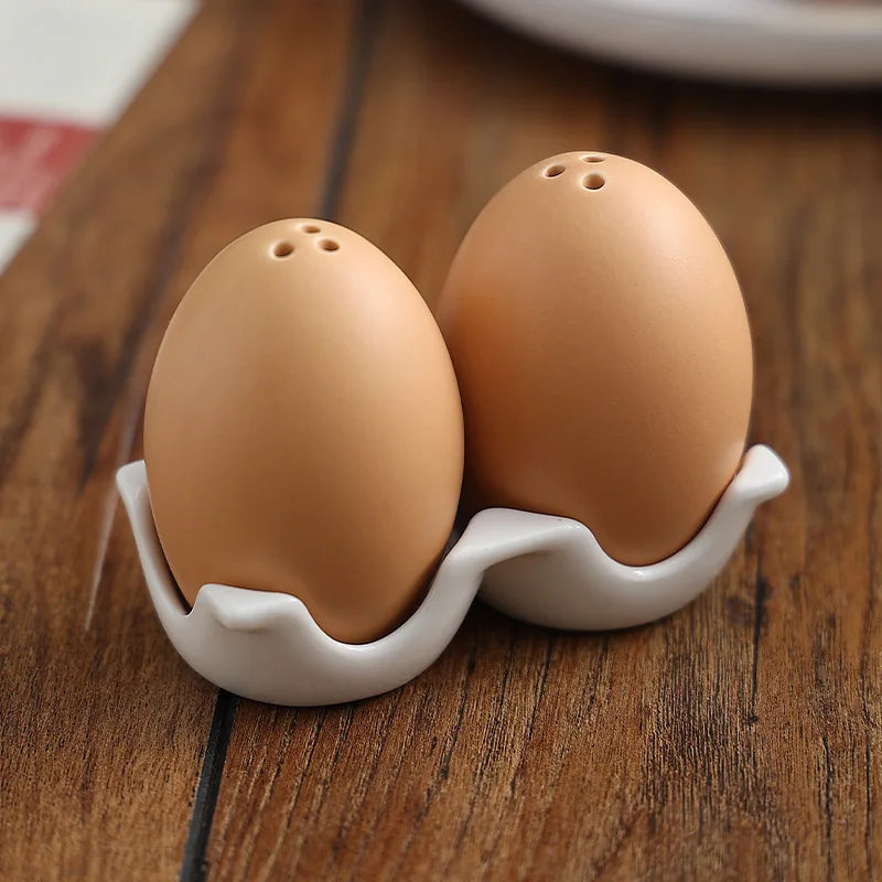 Cute Egg Shaped Ceramic Salt and Pepper Shaker