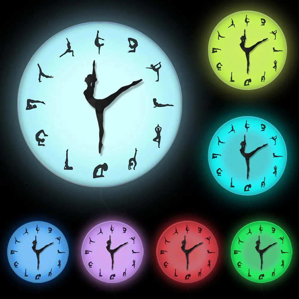 Yoga Postures Wall Clock