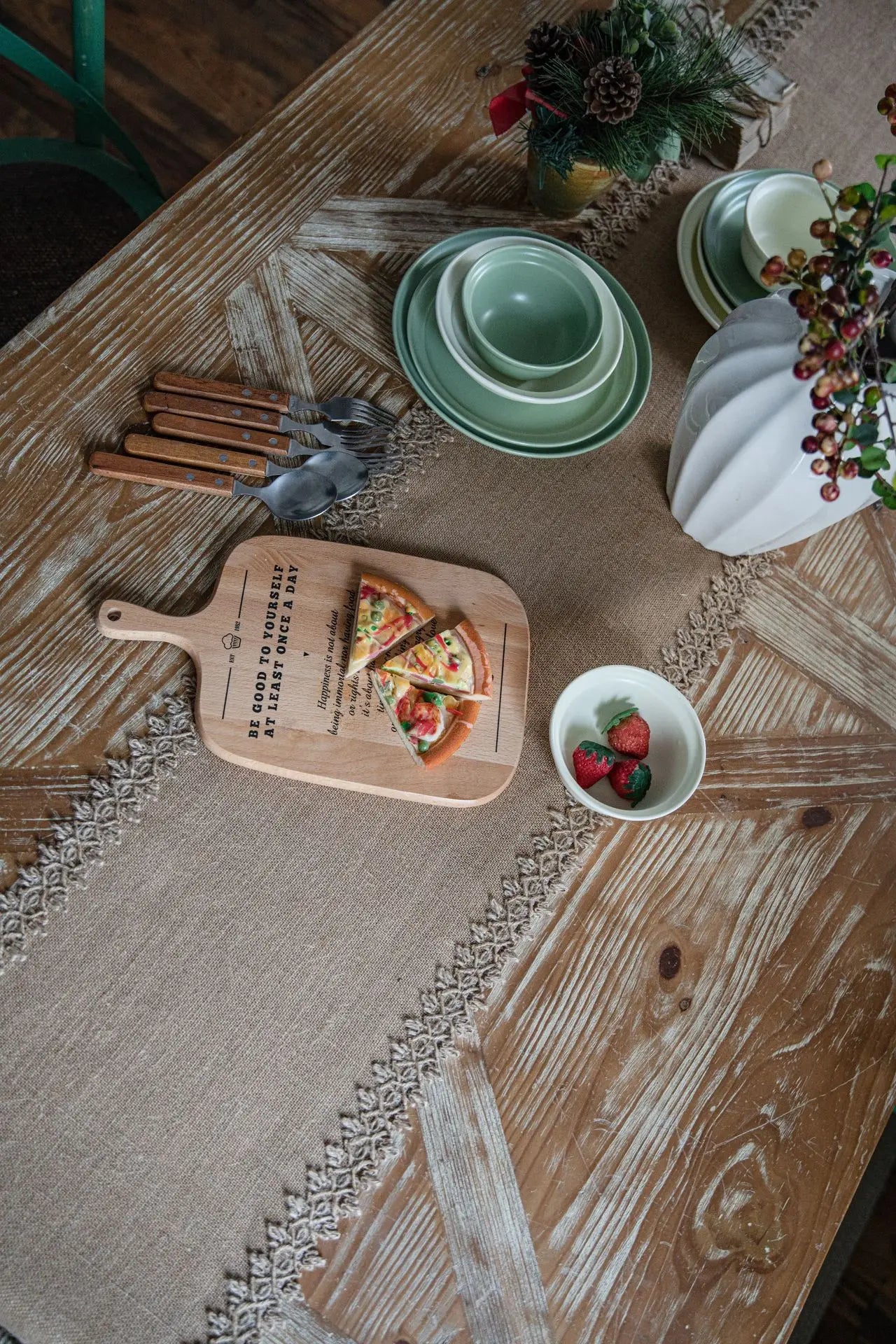 Vintage Farmhouse Jute Table Runner