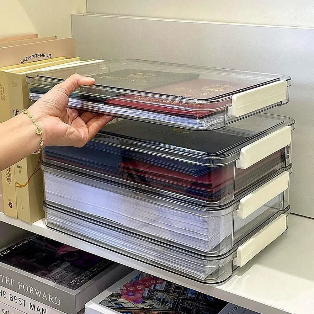 Multi-purpose Transparent Files Storage Box