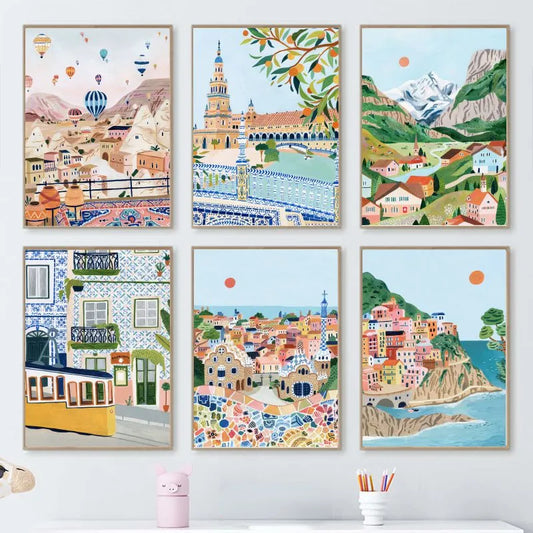 Picturesque Italian Coastline: Wall Art