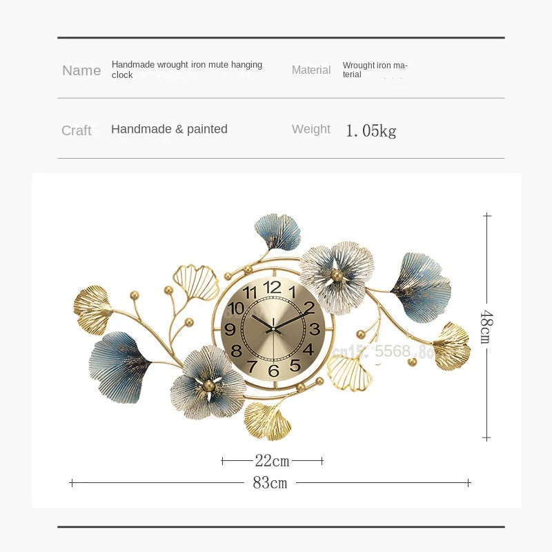 Flower-Style European Clock Wall Art