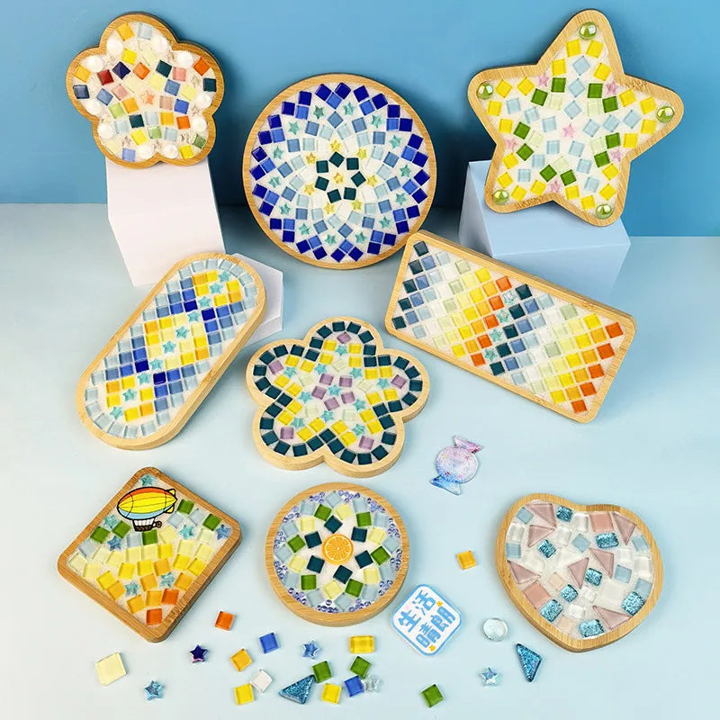 Bamboo Mosaic DIY Coasters as Kids Gift