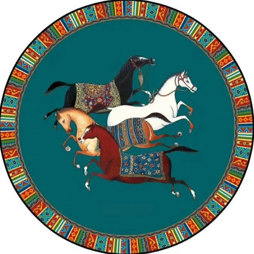 Ethnic Luxury Horse-Style Carpet