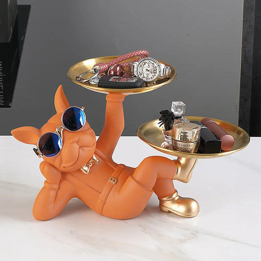 The French Bulldog Butler Statue for Home Decor and Storage