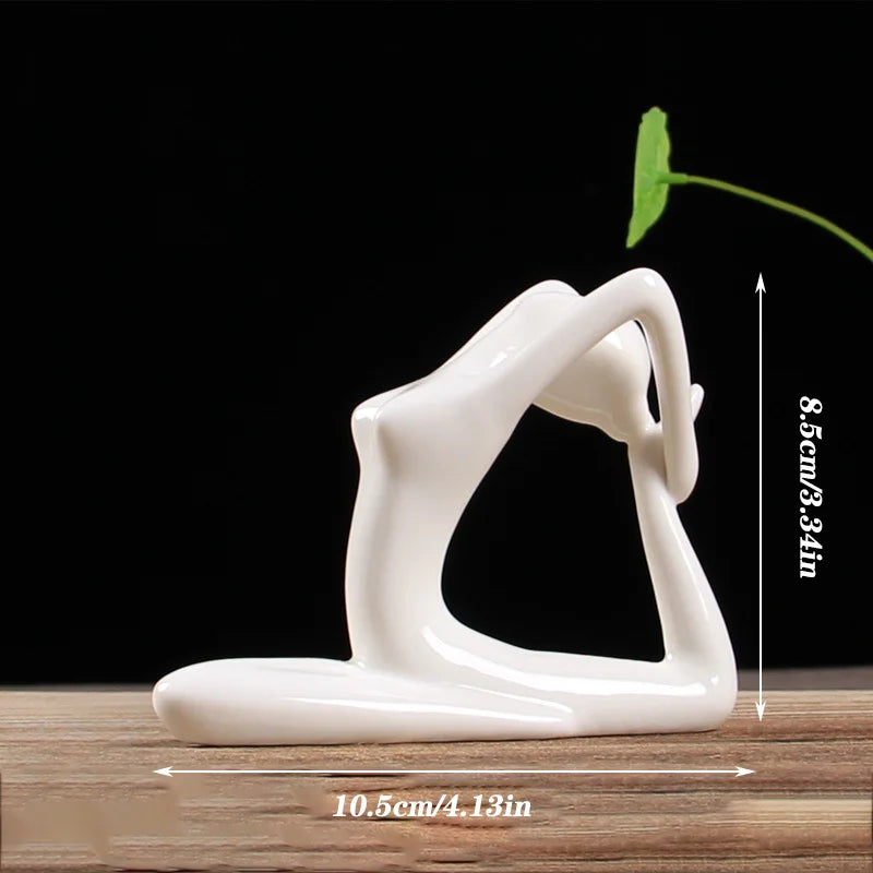 Abstract Ceramic Yoga Pose Figurine