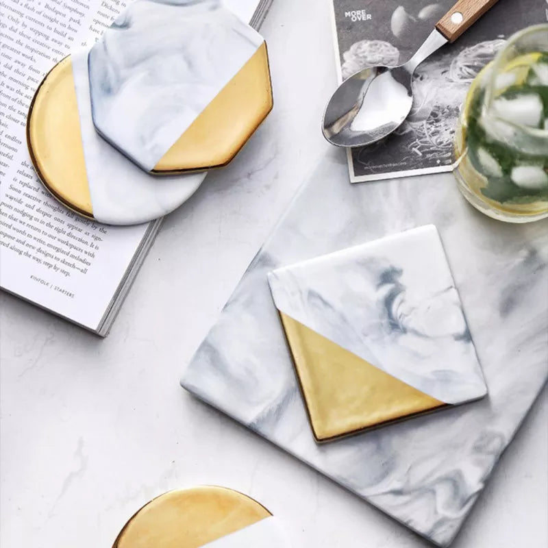 Luxury Gold Marble Coasters