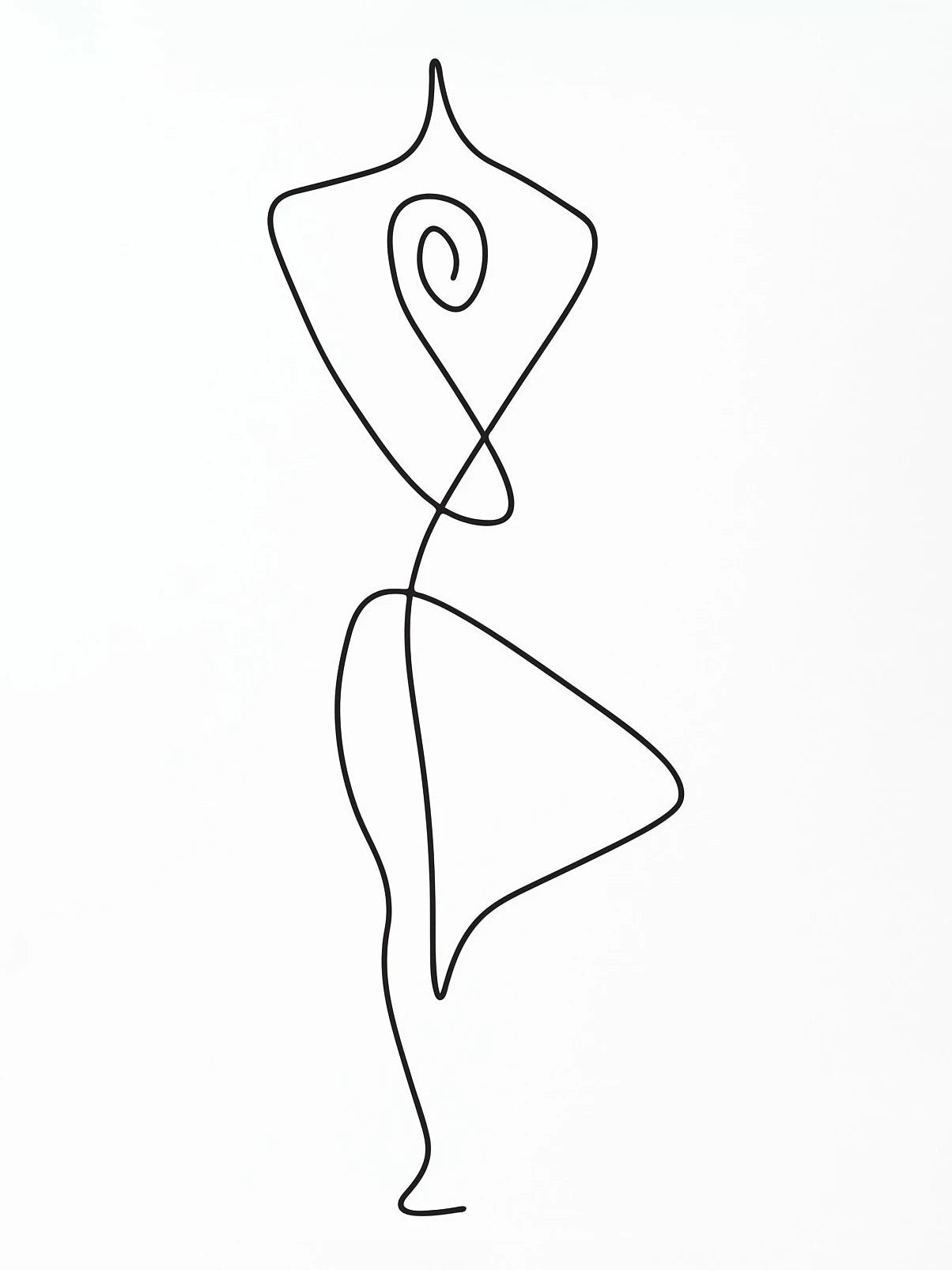 Yoga Pose Line Art Canvas – Minimalist Meditation Wall Decor