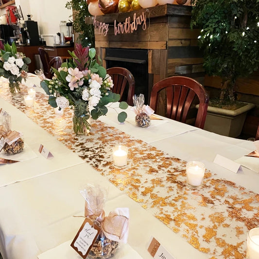 Rose Gold Dining Table Runners for Parties