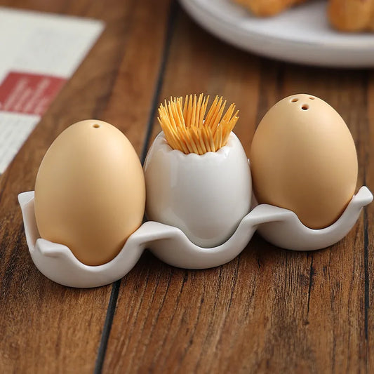Cute Egg Shaped Ceramic Salt and Pepper Shaker