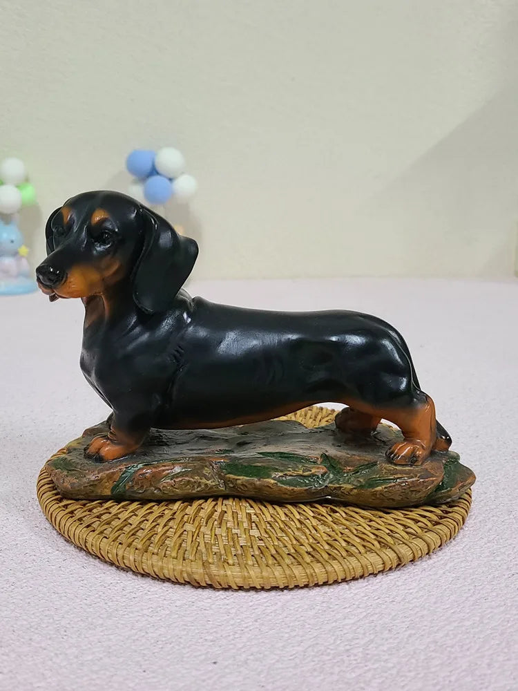 Simulation Dachshund Resin Figurines