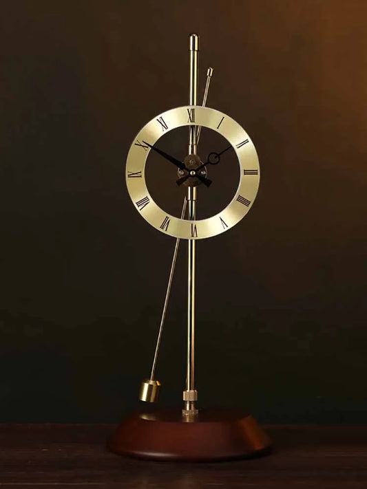Aerodynamic Metallic Table Clock with Pendulum