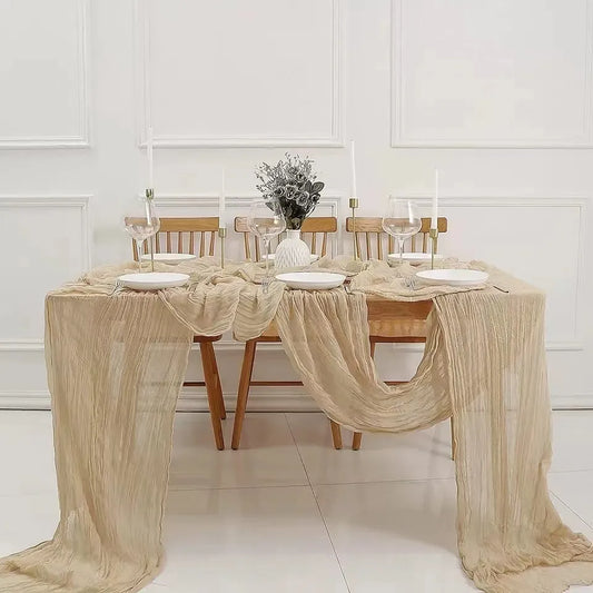 2 PCS Cheesecloth Gauze Table Runner with Royal Colors