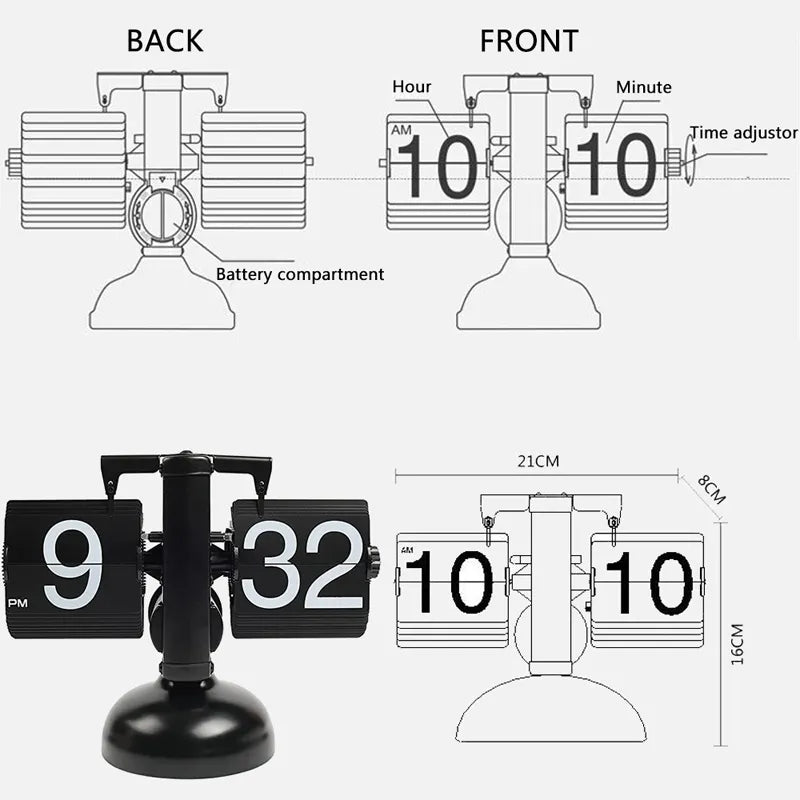 Automatic Page-Turning Table Clock