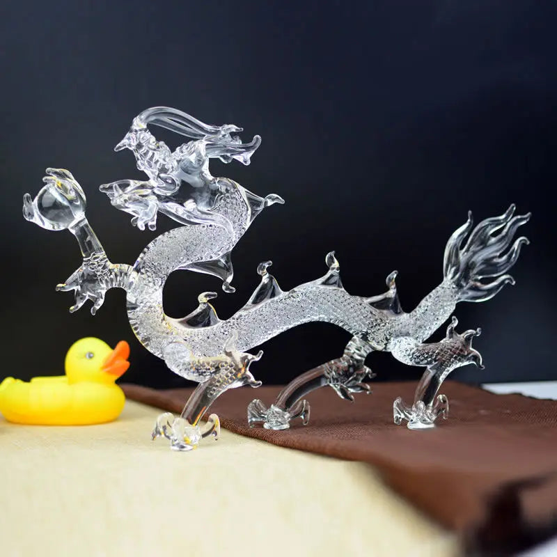 Dancing Dragon Crystal Figurine