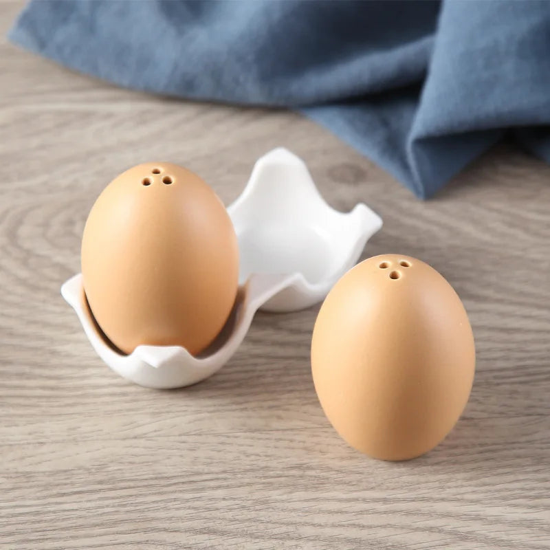 Cute Egg Shaped Ceramic Salt and Pepper Shaker