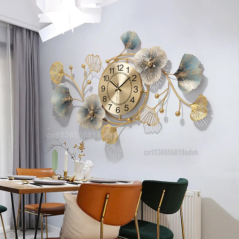 Flower-Style European Clock Wall Art