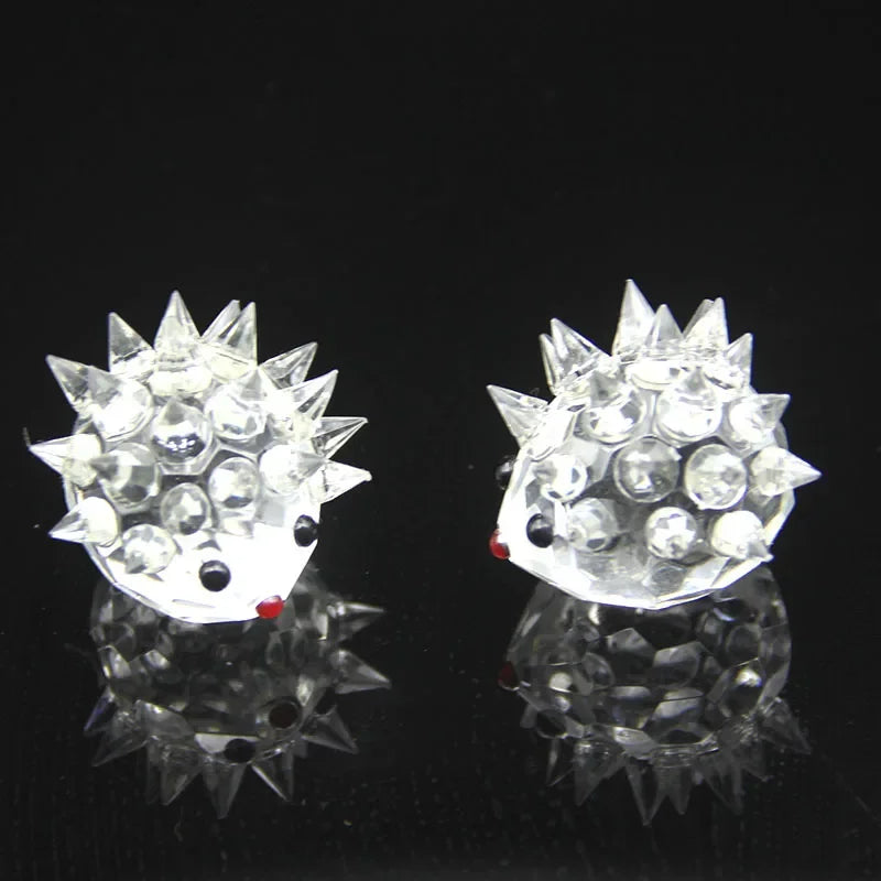 Handmade Crystal Hedgehog Figurines