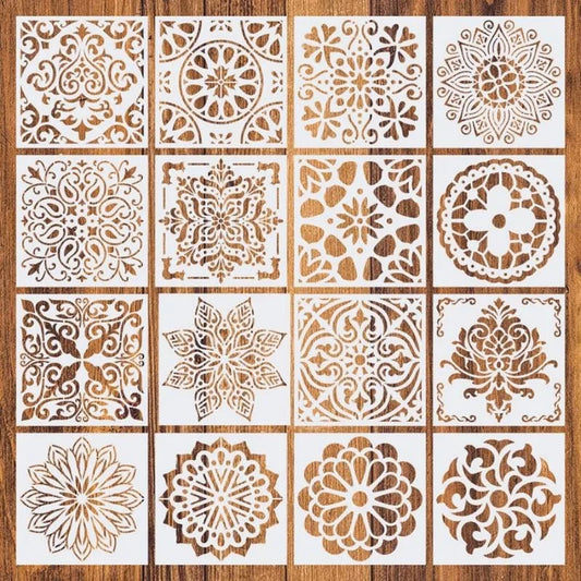 16 PCS Mandala Painting Stencils Set