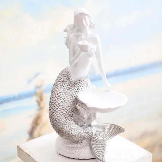 Resin Shell Pearl Mermaid Statue