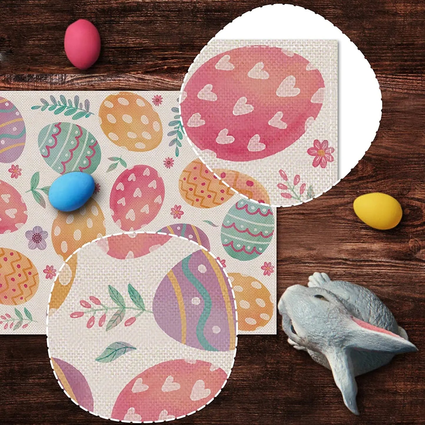 Happy Easter Linen Table Runner