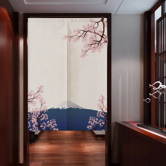 Japanese Ukiyo-e Linen Door Curtain