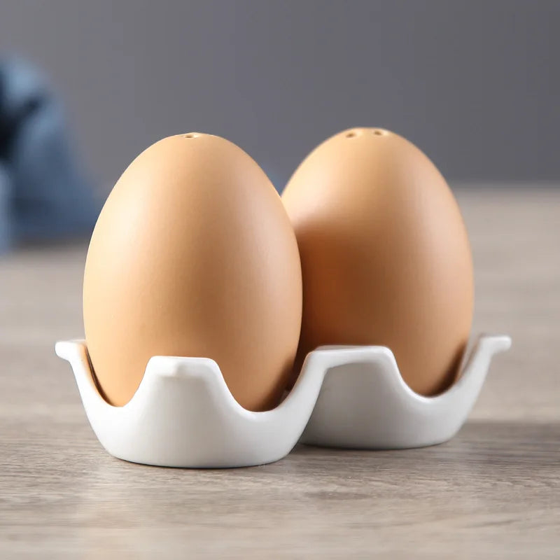 Cute Egg Shaped Ceramic Salt and Pepper Shaker