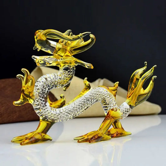 Dancing Dragon Crystal Figurine