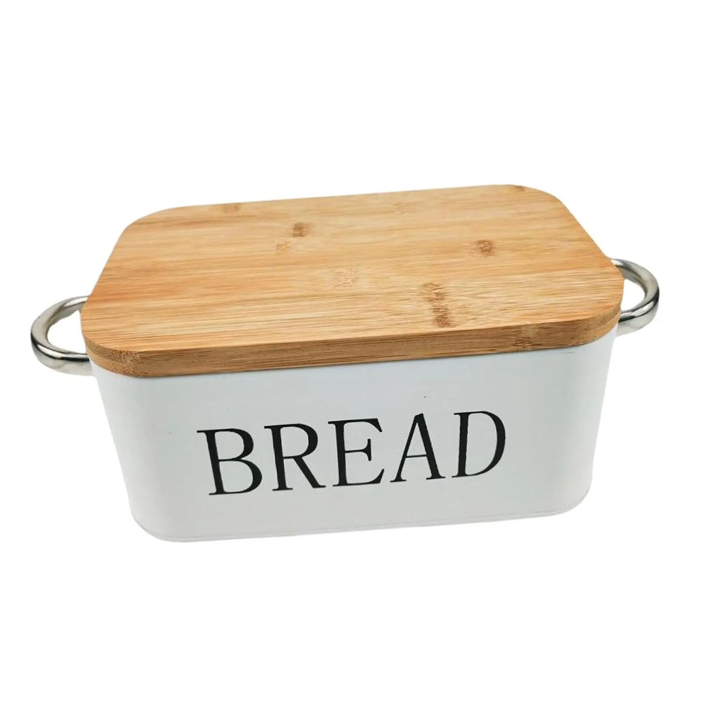 Retro Style Multi Purpose Bread Box with Wooden Lid