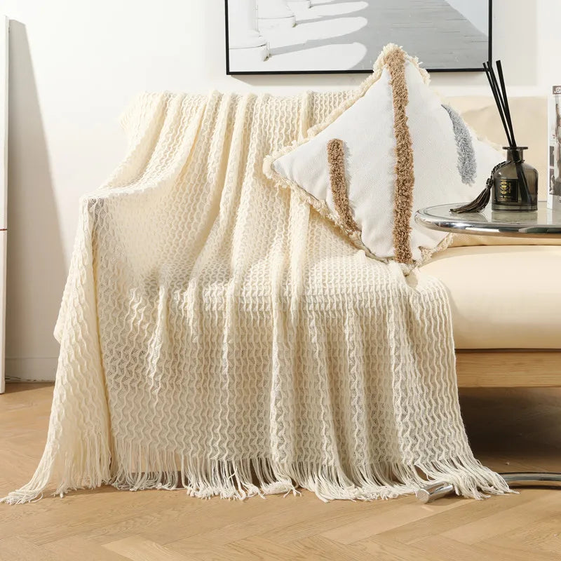 Sofa Throw Blanket with Tassel Nap