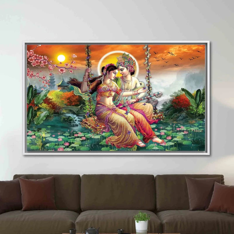Gorgeous Radha Krishna Canvas Painting for Living Room