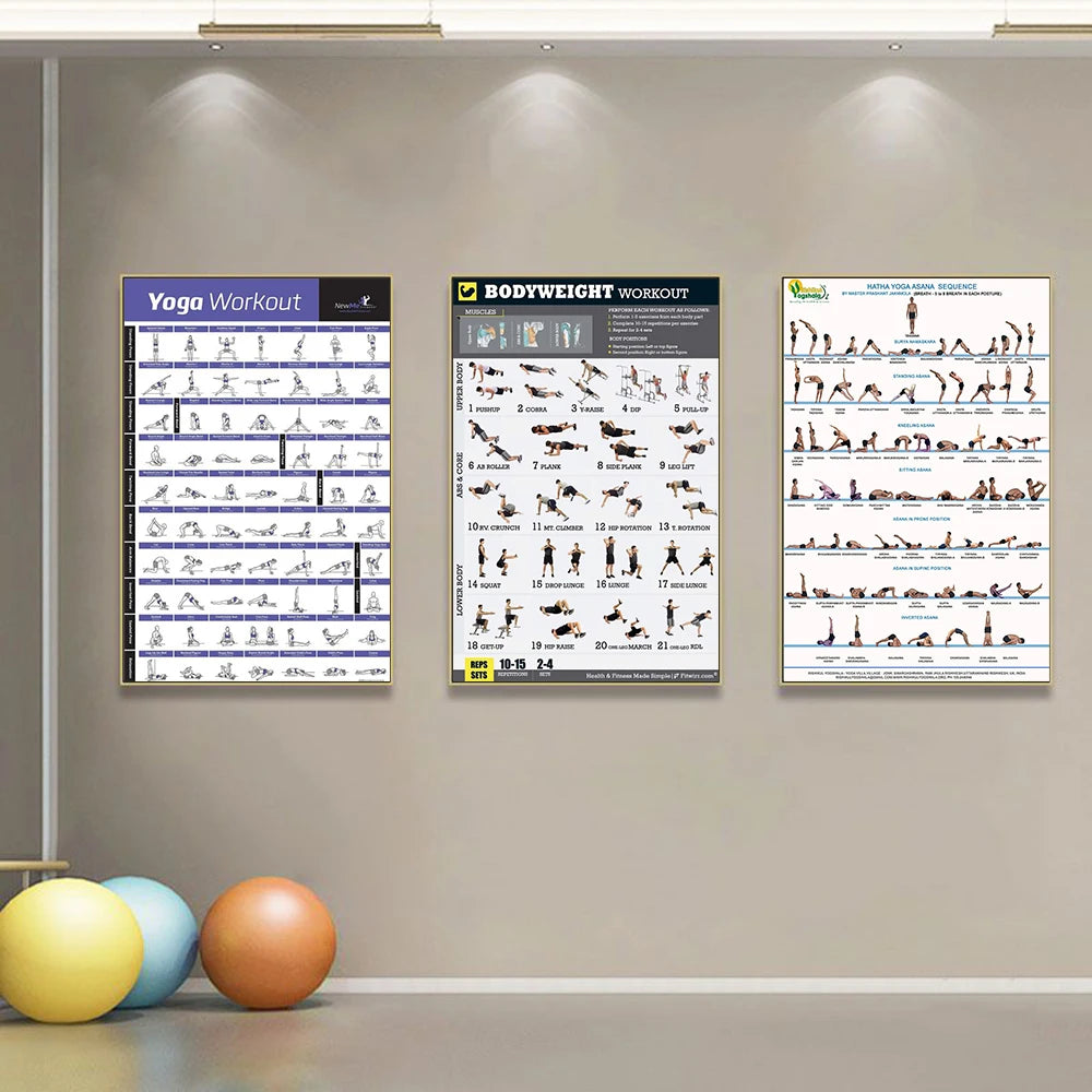 Yoga & Workout Action Pose Canvas Poster