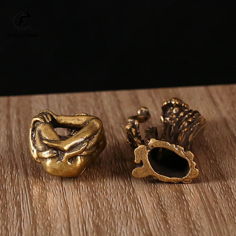 Sitting and Standing Retro Brass Bodhidharma Figurines